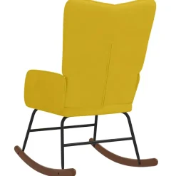 vidaXL Schommelstoel fluweel mosterdgeel