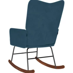 vidaXL Schommelstoel fluweel blauw