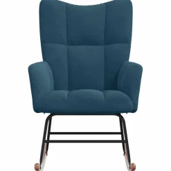 vidaXL Schommelstoel fluweel blauw