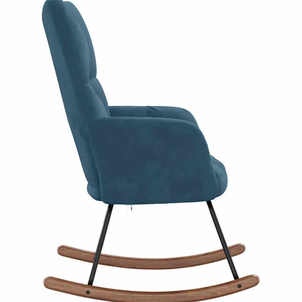 vidaXL Schommelstoel fluweel blauw
