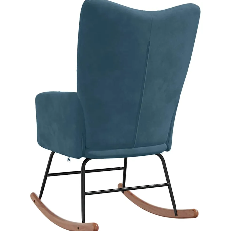 vidaXL Schommelstoel fluweel blauw