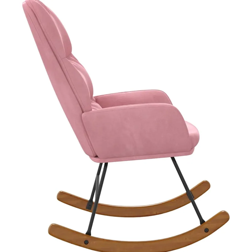 vidaXL Schommelstoel fluweel roze