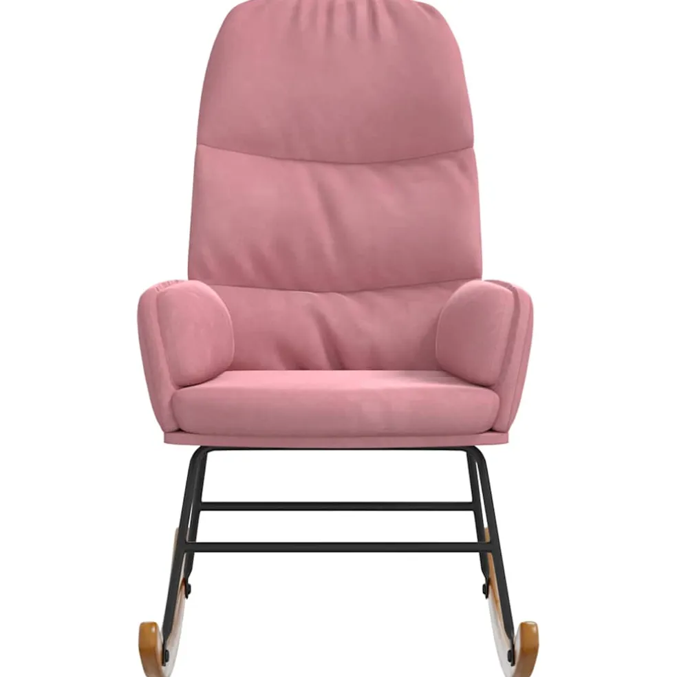 vidaXL Schommelstoel fluweel roze
