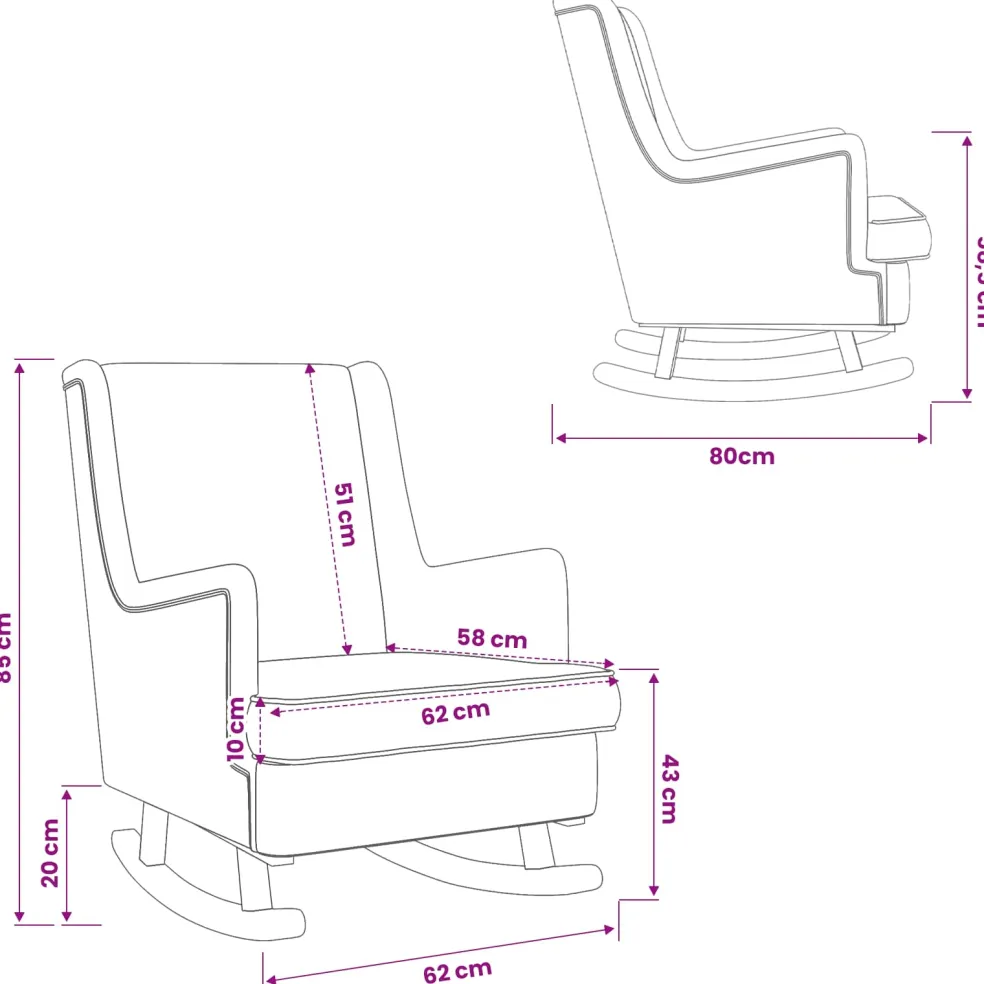 vidaXL Schommelstoel Lichtgrijs 62 x 80 x 85 cm Stof