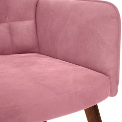 vidaXL Schommelstoel met krukje fluweel roze