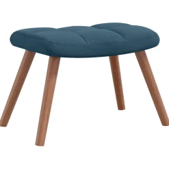 vidaXL Schommelstoel met krukje blauw fluweel