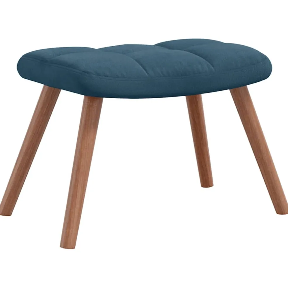 vidaXL Schommelstoel met krukje blauw fluweel