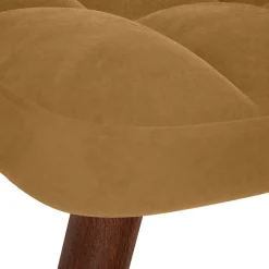 vidaXL Schommelstoel met krukje fluweel bruin