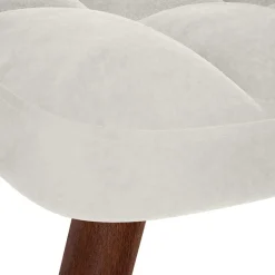 vidaXL Schommelstoel met kruk crèmekleurig fluweel