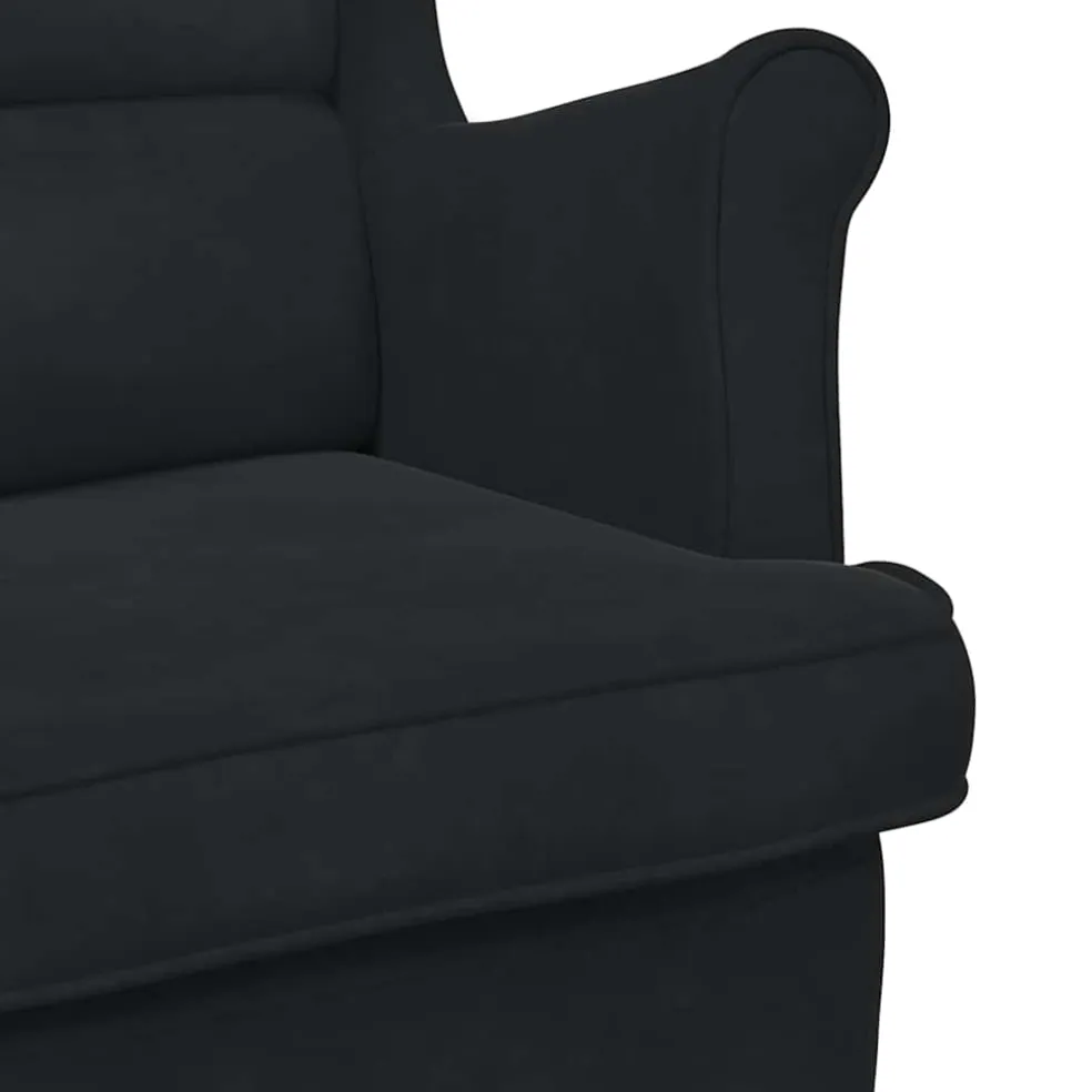 vidaXL Schommelstoel met kussen Zwart 92 x 71 x 100 cm Multiplex