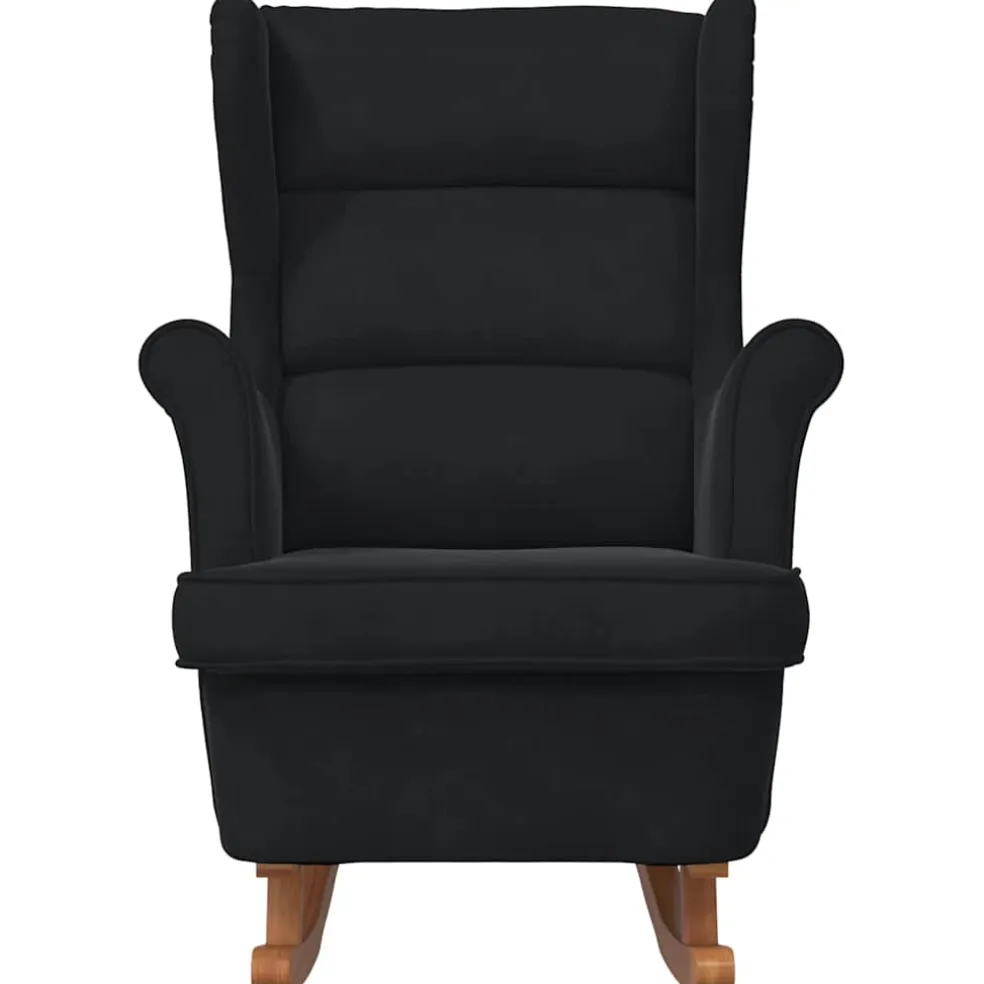 vidaXL Schommelstoel met kussen Zwart 92 x 71 x 100 cm Multiplex