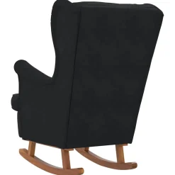 vidaXL Schommelstoel met kussen Zwart 92 x 71 x 100 cm Multiplex