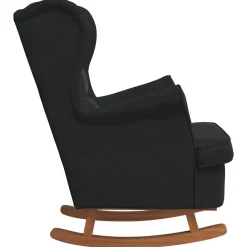 vidaXL Schommelstoel met kussen Zwart 92 x 71 x 100 cm Multiplex