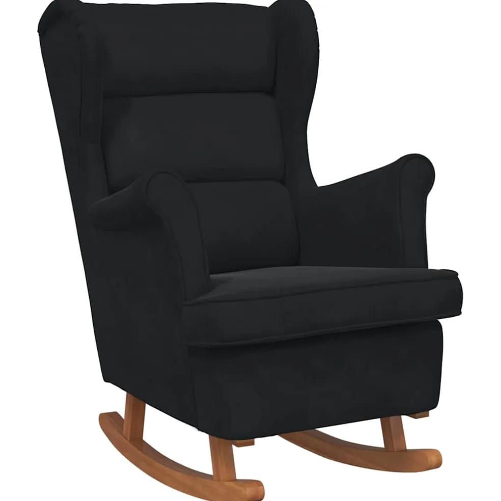 vidaXL Schommelstoel met kussen Zwart 92 x 71 x 100 cm Multiplex