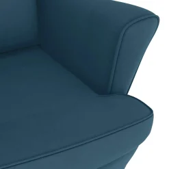 vidaXL Schommelstoel met oorleuning fluweel massief hout blauw