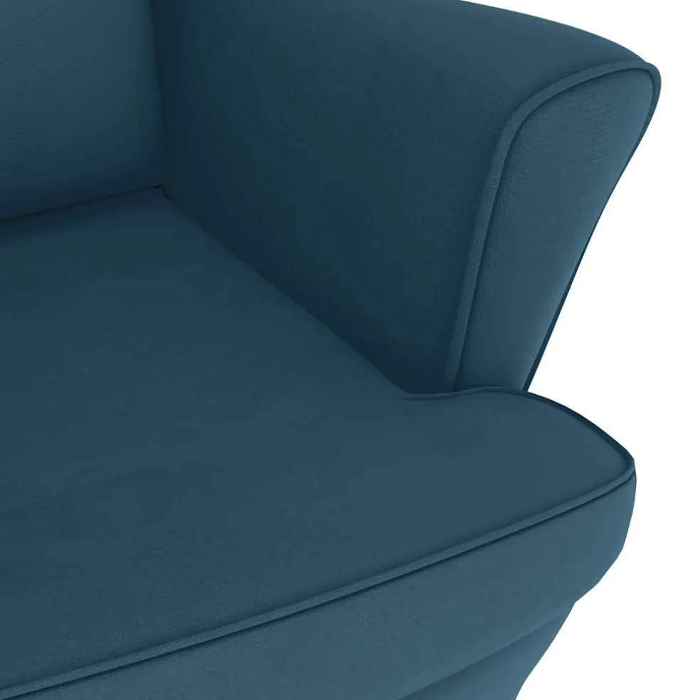 vidaXL Schommelstoel met oorleuning fluweel massief hout blauw