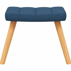 vidaXL Schommelstoel met voetenbank stof blauw
