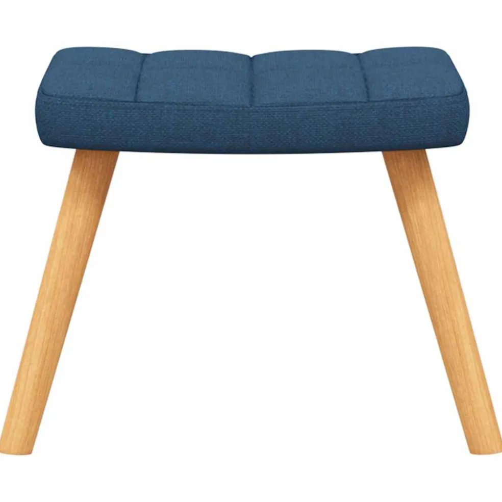 vidaXL Schommelstoel met voetenbank stof blauw