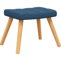 vidaXL Schommelstoel met voetenbank stof blauw