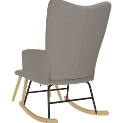 vidaXL Schommelstoel met voetenbank stof taupe