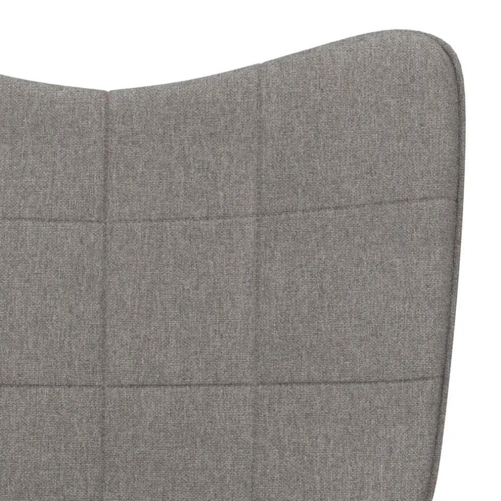vidaXL Schommelstoel met voetenbank stof taupe