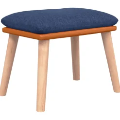 vidaXL Schommelstoel met voetenbank stof blauw