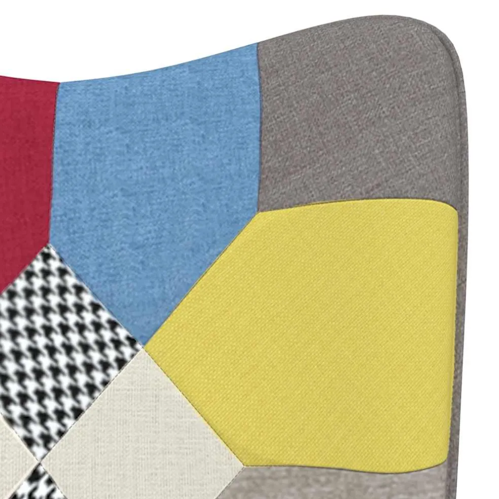 vidaXL Schommelstoel patchwork stof