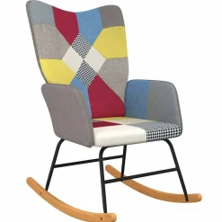 vidaXL Schommelstoel patchwork stof
