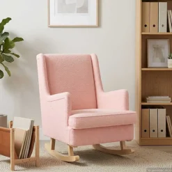 vidaXL Schommelstoel Roze 62 x 80 x 85 cm Bouclé