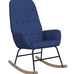vidaXL Schommelstoel stof blauw