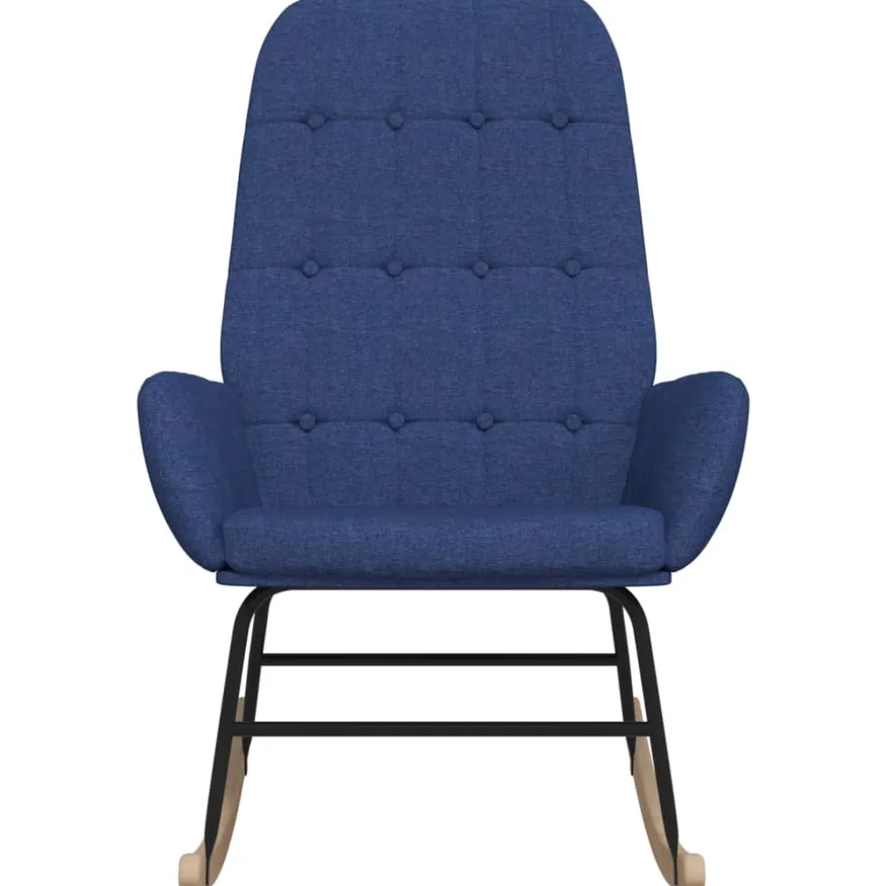 vidaXL Schommelstoel stof blauw
