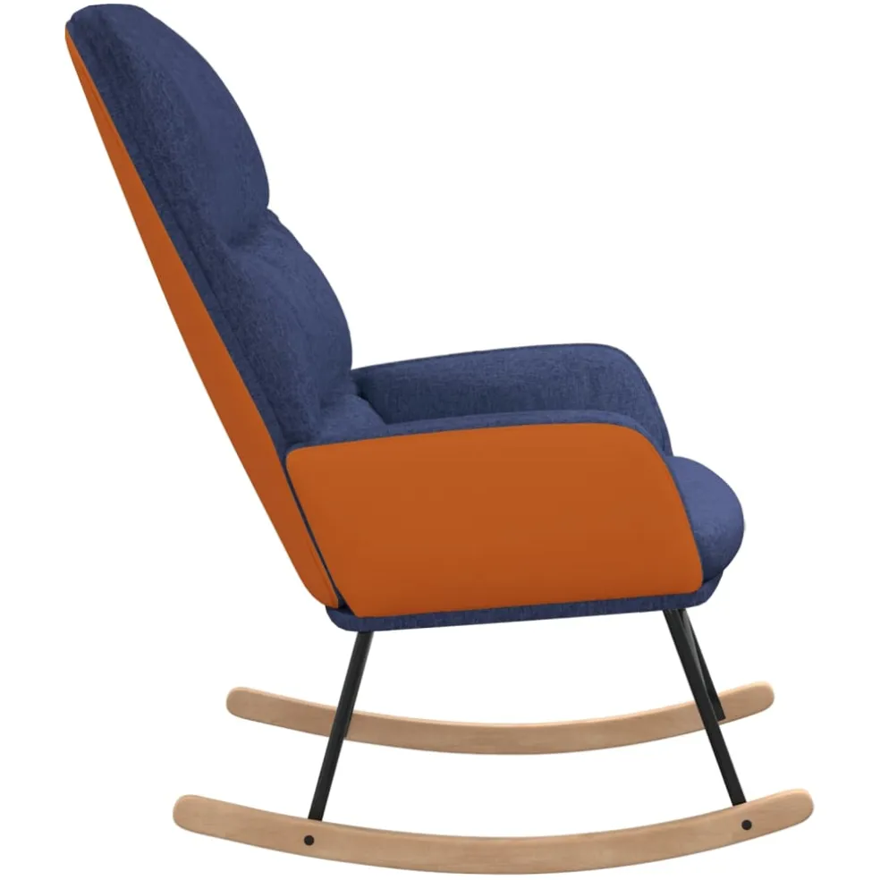 vidaXL Schommelstoel stof blauw