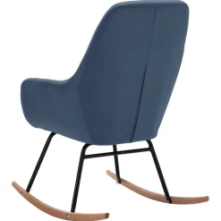 vidaXL Schommelstoel stof blauw