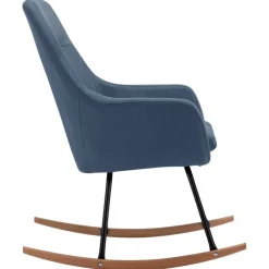 vidaXL Schommelstoel stof blauw
