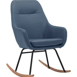 vidaXL Schommelstoel stof blauw