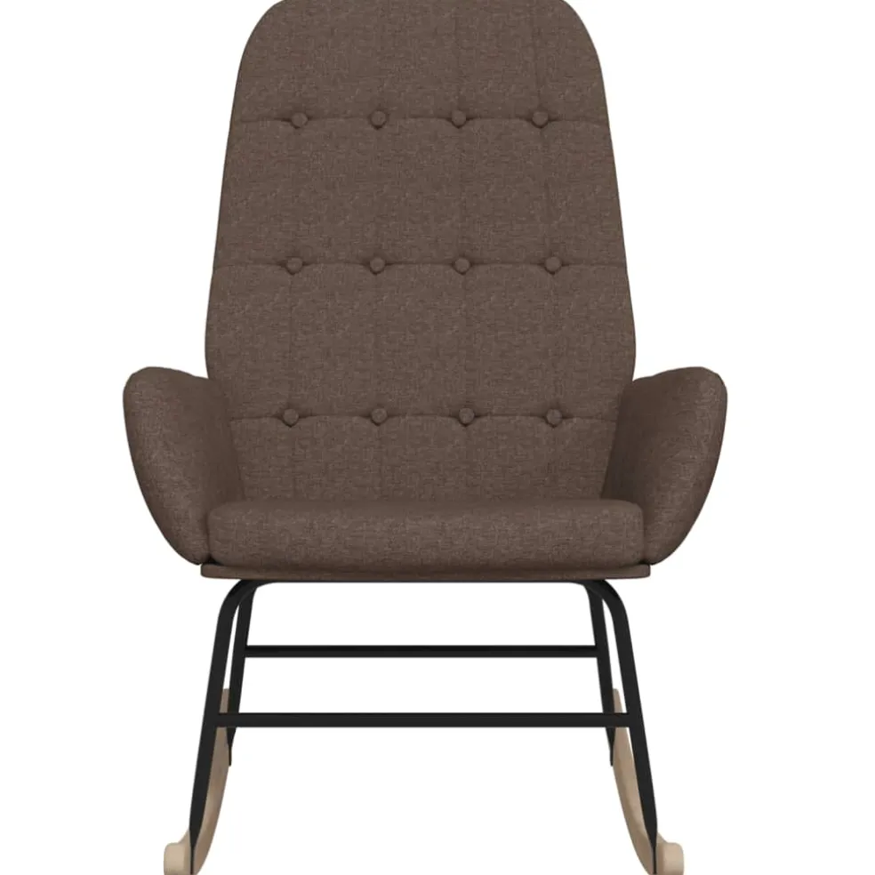 vidaXL Schommelstoel stof taupe
