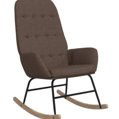vidaXL Schommelstoel stof taupe