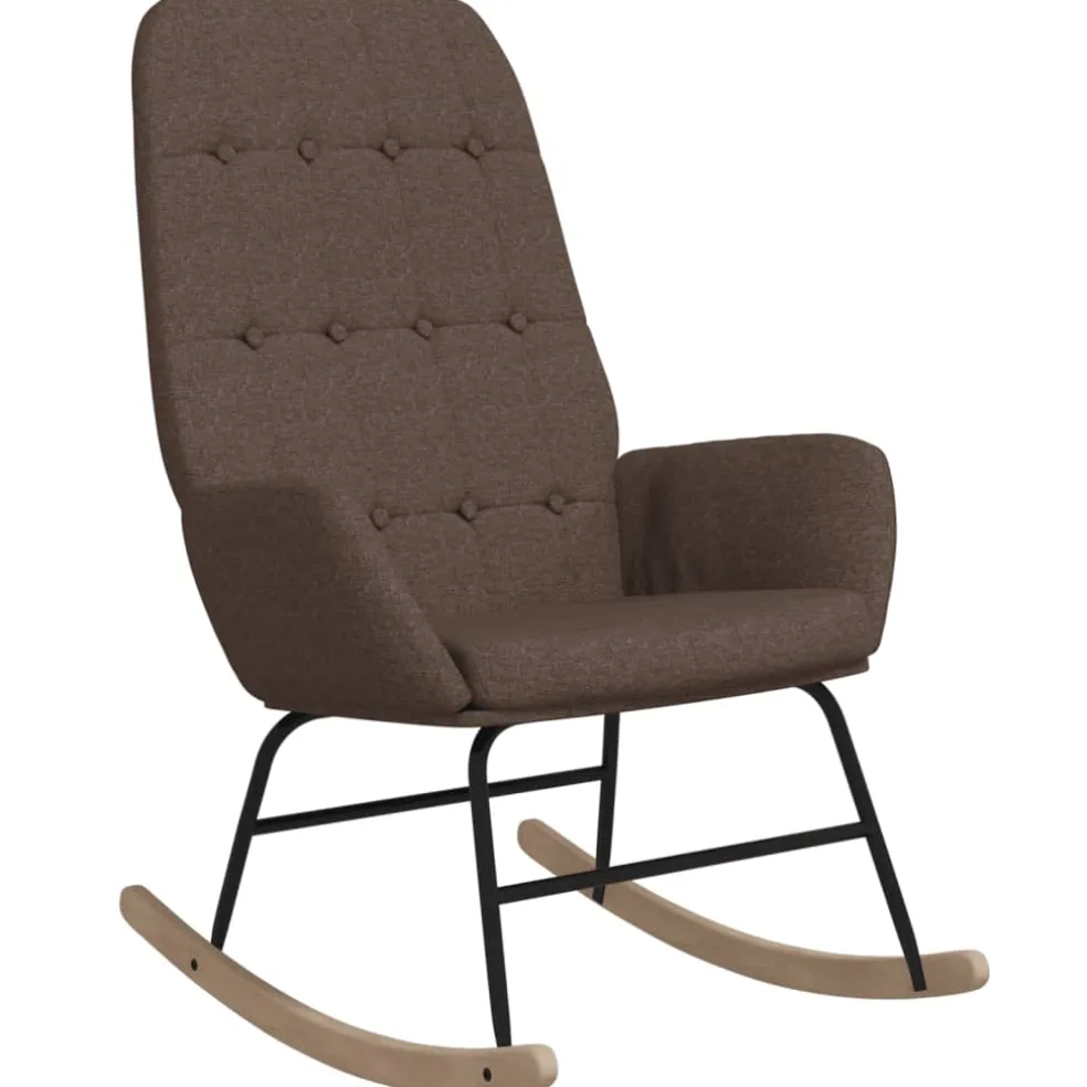 vidaXL Schommelstoel stof taupe