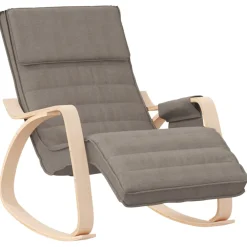 vidaXL Schommelstoel stof taupe