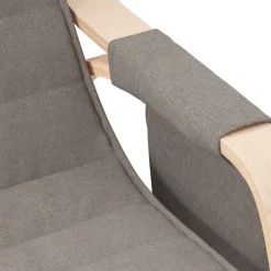 vidaXL Schommelstoel stof taupe