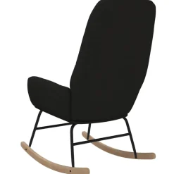 vidaXL Schommelstoel stof zwart