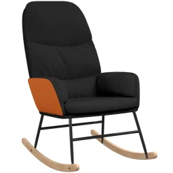 vidaXL Schommelstoel stof zwart
