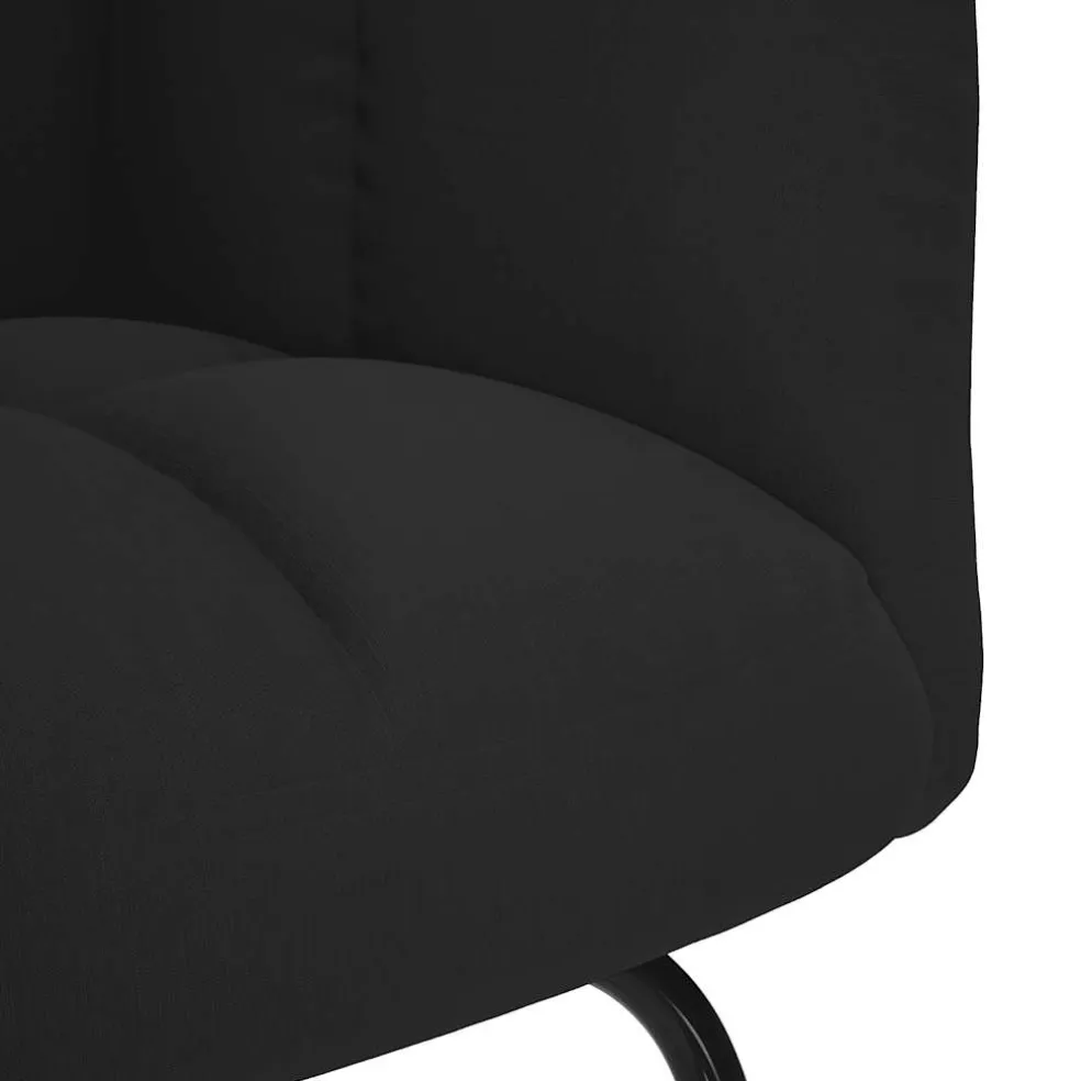 vidaXL Schommelstoel stof zwart