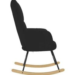 vidaXL Schommelstoel stof zwart