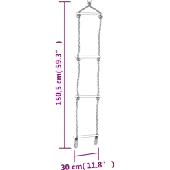 vidaXL Schommelzitje en touwladder 37x15 cm PE blauw