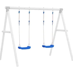vidaXL Schommelzitjes 2 st met touwen 37x15 cm polyetheen blauw