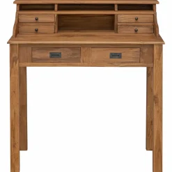 vidaXL Schrijfbureau Naturel 89,5 x 49,5 x 100 cm Massief Teakhout