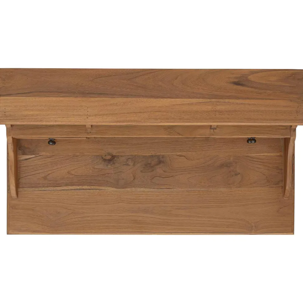 vidaXL Schrijfbureau Naturel 89,5 x 49,5 x 100 cm Massief Teakhout
