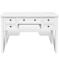 vidaXL Schrijftafel met 5 lades wit