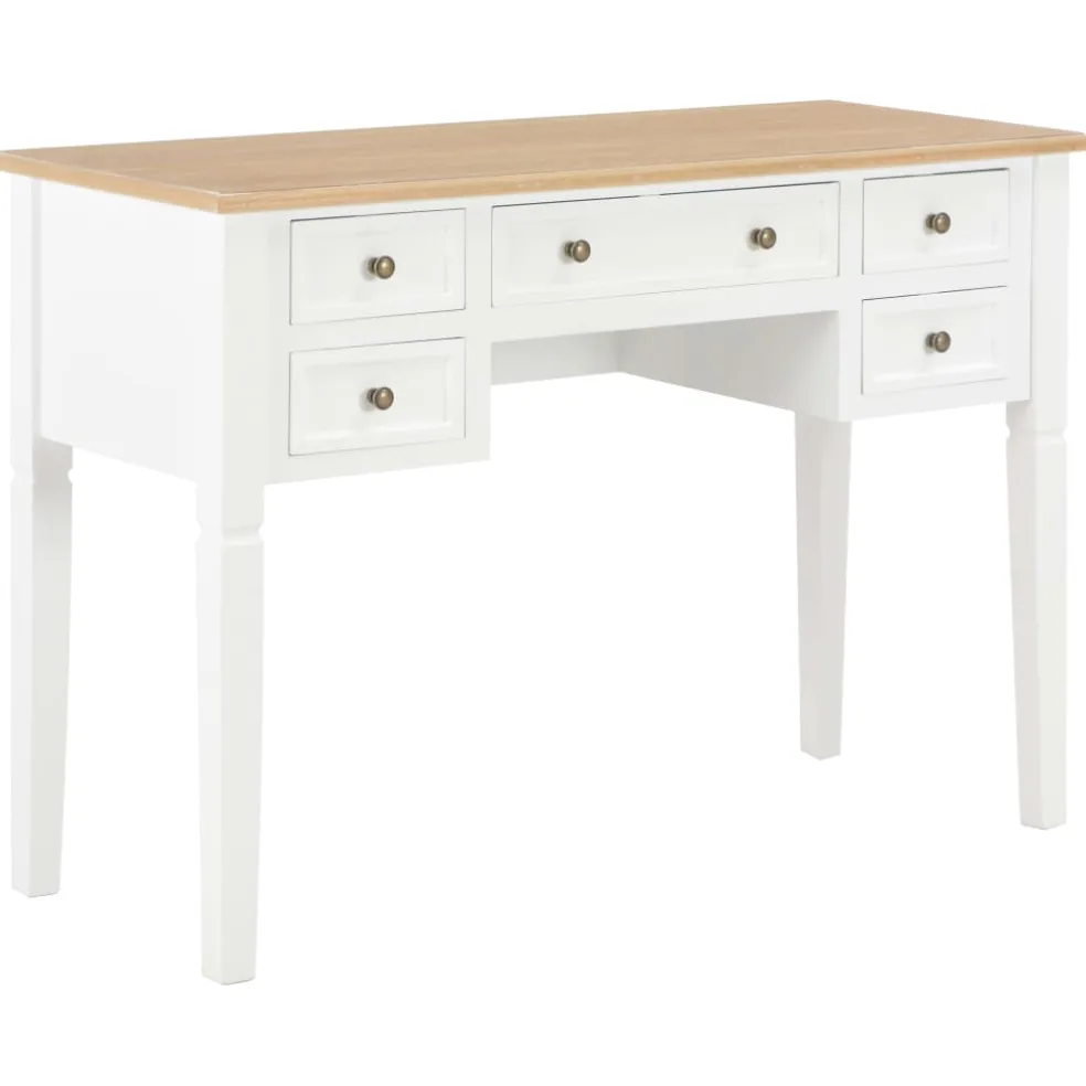 vidaXL Schrijftafel 109,5x45x77,5 cm hout wit